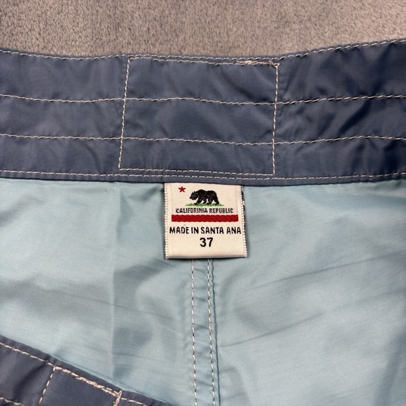 Birdwell Beach Britches Shorts Mens 37 Blue Swim Beach Board Shorts Made in USA - Picture 3 of 8